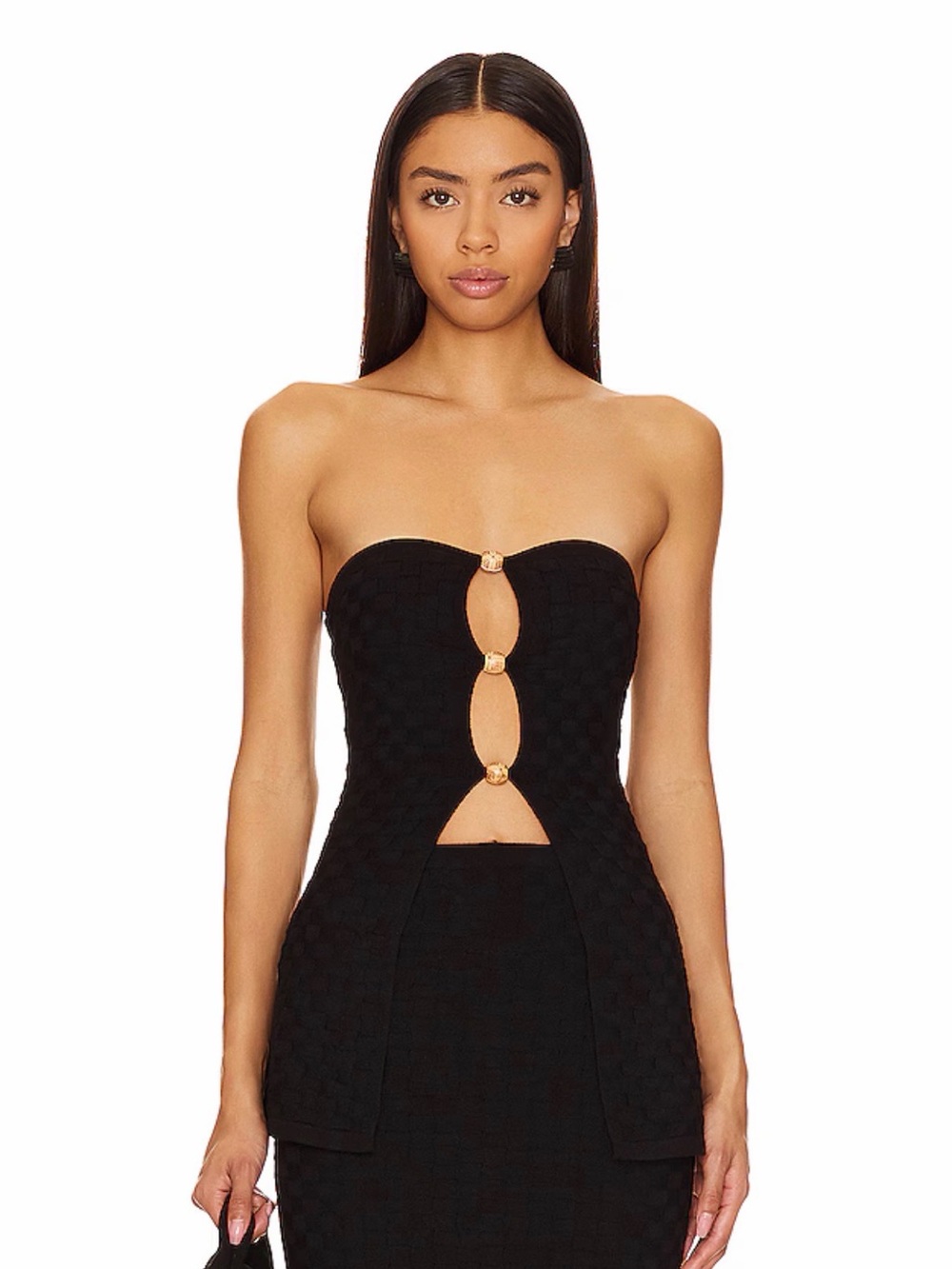 Runaway the Label Taya cut out beaded tube top L NWT